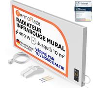 Termoplaza Radiateur Infrarouge Électrique 400W jusqu'à 10 m² - Chauffage Électrique Mural ou Mobile Basse Consommation - Convecteur Électrique - Radiateur Radiant Blanc pour Maison et Bureau
