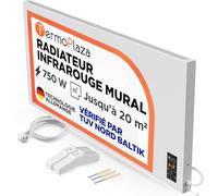 Termoplaza Radiateur Infrarouge Électrique 750W jusqu'à 20 m² - Chauffage Électrique Mural ou Mobile Basse Consommation - Convecteur Électrique - Radiateur Radiant Blanc pour Maison et Bureau