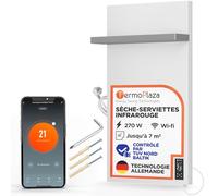 Termoplaza Radiateur Salle de Bain Infrarouge WiFi 270W jusqu’à 7 m² - Radiateur Électrique Mural - Chauffage Électrique avec Thermostat - Blanc Radiateur - Chauffage Infrarouge Basse Consommation