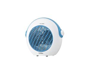 Termoventilador vertical blanco/celeste, helice de 7 aspas,1000/2000W, termostato, seguridad anti-vuelco - Modelo: TVC-2000C