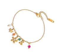 TERNCOEW Élégant motif floral en acier inoxydable Longueur personnalisable pour un usage quotidien Fleur en acier inoxydable, taille unique, Comme décrit