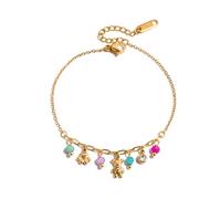 TERNCOEW Élégant motif floral en acier inoxydable Longueur personnalisable pour un usage quotidien Fleur en acier inoxydable, taille unique, Comme décrit