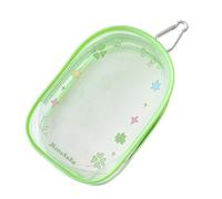 TERNCOEW Élégant petit porte-clés en PVC pour petits effets personnels, organisateur de sac décoratif, cadeau pour enfants, sac de rangement portable pour porte-clés, Gras à quatre feuilles vertes