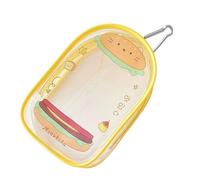 TERNCOEW Élégant petit porte-clés en PVC pour petits effets personnels, organisateur de sac décoratif, cadeau pour enfants, sac de rangement portable pour porte-clés, Burger jaune, One Size