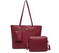 TERNCOEW Ensemble de 3 sacs à main tendance pour femme - Grande capacité - Sac à bandoulière et sac à bandoulière en cuir synthétique - Sac à main de travail, Rouge, One Size