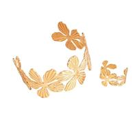 TERNCOEW Lot de 2 bagues réglables élégantes à motif floral - Idées cadeaux en métal, taille unique, Comme décrit