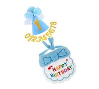TERNCOEW Lot de 3 chapeaux de fête d'anniversaire pour animaux de compagnie avec motifs élégants en tissu doux et confortable, accessoires de costume pour bavoirs respirants pour chiens