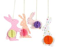 TERNCOEW Lot de 4 décorations de Pâques à suspendre 24,9 x 18 cm Cadeaux pour voisins magasin festival décorations à suspendre