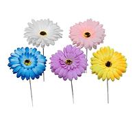 TERNCOEW Lot de 5 décorations de jardin en forme de chrysanthème africain pour mariage, anniversaire, décoration d'extérieur