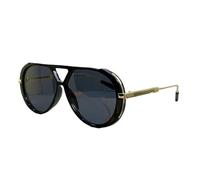 TERNCOEW Lunettes de soleil surdimensionnées modernes à double faisceau tendance avec cadre imprimé - Lunettes de protection solaire pour femme - Vacances - Double pont, Cadre noir gris tarte