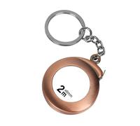 TERNCOEW Mètre ruban porte-clés fonctionnel rétractable 2 m en acier inoxydable avec mètre ruban, porte-clés fonctionnel rétractable, 1,8 m x 2 m, bronze