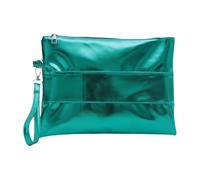 TERNCOEW Pochette en cuir PU métallique brillant - Pochette multifonction pour un usage quotidien et une soirée, Vert, One Size