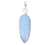 TERNCOEW Porte-clés en peluche douce de 16 cm de long avec queue d'animal - Accessoire de sac à main - Accessoire de téléphone élégant - Pendentif en fausse fourrure - Porte-clés de voiture pour femme