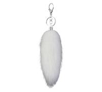 TERNCOEW Porte-clés en peluche douce de 16 cm de long avec queue d'animal - Accessoire de sac à main - Accessoire de téléphone élégant - Pendentif en fausse fourrure - Porte-clés de voiture pour femme