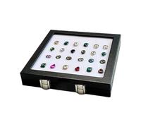 TERNCOEW Présentoir à bijoux élégant avec couvercle en verre transparent pour pierres précieuses et diamants