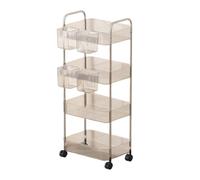 TERNCOEW Présentoir cosmétique multi-couches multifonctionnel avec unité de rangement mobile verrouillable chariot de rangement transparent avec
