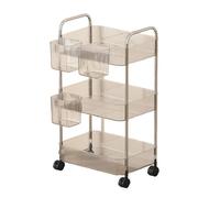 TERNCOEW Présentoir cosmétique multi-couches multifonctionnel avec unité de rangement mobile verrouillable chariot de rangement transparent avec