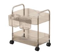 TERNCOEW Présentoir cosmétique multi-couches multifonctionnel avec unité de rangement mobile verrouillable chariot de rangement transparent avec