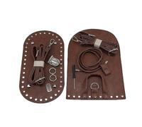 TERNCOEW Sac à dos en crochet pour fabrication de sac à main, bandoulière réglable, base en cuir PU, ensemble pour femme, cadeau artisanal, fournitures de sac à crochet fait à la main, café, One Size