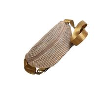 TERNCOEW Sac banane unique pour femme avec strass et fermeture éclair sécurisée pour le shopping ou les voyages Sac à bandoulière en nylon pour femme
