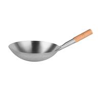 TERNCOEW Wok en acier inoxydable, 24 cm et 26 cm, antiadhésif, pour sauter et frire, manche en bois, passe au lave-vaisselle et au four