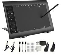 TEROW Tablette de Dessin numérique avec Support et Stylet 8192 Niveaux pour PC/Mac/Android 5.0 pour Le Dessin et l'enseignement en Ligne 25,4 x 15,2 cm