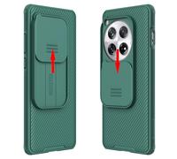 teroxa Coque compatible avec OnePlus 12, coque coulissante pour objectif d'appareil photo, coque de protection de la vie privée, coque arrière en polycarbonate rigide en TPU pour Oneplus12 (vert)