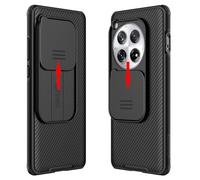 teroxa Coque compatible avec OnePlus 12, coque coulissante pour objectif d'appareil photo, coque de protection de la vie privée, coque arrière en polycarbonate rigide en TPU pour Oneplus12 (noir)