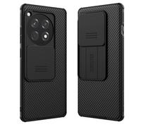 teroxa Coque compatible avec OnePlus 12R, coque coulissante pour objectif d'appareil photo, coque de protection de la vie privée, pare-chocs en TPU rigide, coque arrière Oneplus12R (noir)