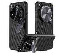 teroxa Coque pour Oppo Find X8 Ultra, objectif d'appareil photo, protection de la vie privée, béquille pliable, pare-chocs en TPU souple, coque arrière en polycarbonate rigide, coins antichoc (noir)