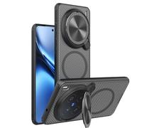 teroxa Coque pour Vivo X200 Pro, objectif d'appareil photo, protection de la vie privée, support pliable, coque arrière en TPU compatible avec les coins MagSafe antichoc (translucide)