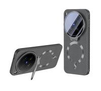 teroxa Coque pour Vivo X300 Ultra - Protection d'objectif d'appareil photo - Support pliable - Maille de refroidissement - Dissipation de la chaleur - Compatible avec MagSafe (gris)