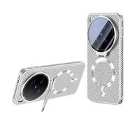 teroxa Coque pour Vivo X300 Ultra - Protection d'objectif d'appareil photo - Support pliable - Maille de refroidissement - Dissipation de la chaleur - Compatible avec MagSafe - Argenté