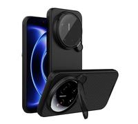 teroxa Coque pour Xiaomi Mi 17 Ultra - Protection d'objectif d'appareil photo - Support pliable avec béquille - Coque arrière en TPU compatible avec les coins MagSafe - Antichoc (noir)