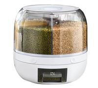 Terphadp Distributeur de Grains Rotatif à 360° Boîte de Rangement de Grains Pot Scellé Transparent Riz de Cuisine Circulaire