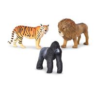 Terra by Battat - Animaux de la Jungle (Lion, Tigre et Gorille) - Jouets Animaux de la Jungle avec Jouet Lion pour Enfants 3+ Pc, Multicolore