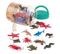 Battat Terra – Tube d'animaux marins – Coffret 60 pièces, 12 miniatures réalistes – 3 ans+