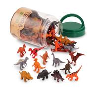 TERRA by Battat - Dinosaures - Tube pour animaux préhistoriques - Ensemble Dino 60 pièces - 12 miniatures de dinosaures réalistes - Triceratops, Stegosaurus, T-Rex, et + encore - 3 ans et +
