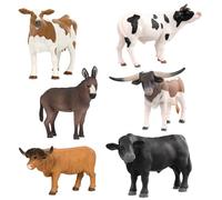 TERRA by Battat - Ensemble d'animaux de la ferme - Jouets animaux de la ferme - Vaches, taureaux, ânes - Jouet animalier pour enfants - 3 ans et +