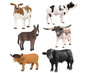 TERRA by Battat - Ensemble d'animaux de la ferme - Jouets animaux de la ferme - Vaches, taureaux, ânes - Jouet animalier pour enfants - 3 ans et +