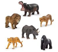 TERRA by Battat - Ensemble de la faune et de la flore 2 - Figurines d'animaux sauvages - Animaux du safari - Lion, tigre, hippopotame et autres - Jouet animalier pour enfants - 3 ans et +