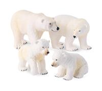 Terra by Battat - Figurine Famille d'ours Polaire - 4 pièces - Animaux Sauvages - Animaux arctiques - Famille Ours Polaire, 3 Ans Plus
