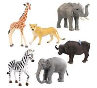 TERRA by Battat - Figurines d'animaux sauvages - 6 animaux de safari - Éléphants, girafe, zèbre et autres - Jouet animalier pour enfants - 3 ans et +