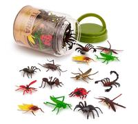 Terra by Battat - Le Monde des Insectes - Jouet Tube Insectes - 60 Mini-Figurines en 12 modèles réalistes - Fourmis, Scorpions, libellules et Autres Jouets - 3 Ans et +