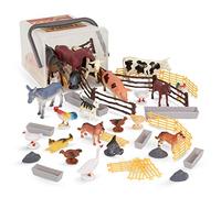 Terra by Battat - 60 pièces - Le Monde de la Ferme - Assortiment de Figurines Miniature - Vache, Cochon, Coq, Poule - Jouets pour Enfants, 3 Ans Plus