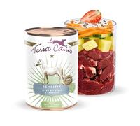 Terra Canis Nourriture Humide Sensible pour Cheval, Concombre et Fraise - 400 g - Nourriture pour Chiens sensibles à la Digestion - sans allergènes - Faible en céréales et Facile à digérer