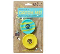 Terra Kids Pocket-Frisbee 2er - Mini-Disques de Lancer Silicone Souple - Bleu/Jaune - Enfants dès 4 Ans - Frisbees extérieur Parc, Plage, Camping - 2013974001