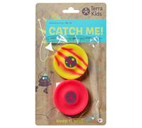 Terra Kids Set de 2 Frisbees de Poche - Mini disques en Silicone - Rose/Jaune - Dès 4 Ans - Idéal pour Le Parc, la Plage et Le Camping - 2013456001