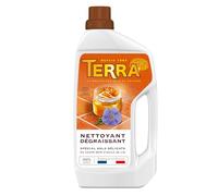 TERRA Nettoyant Dégraissant Spécial Sols Délicats | Au savon Noir D'huile de Lin | 99% d'ingrédients d'origine naturelle et certifié Ecocert Ecodétergent | Fabriqué en France | 900 mL