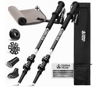 Terra Peak® Bâtons de Marche et Randonnée télescopiques (Pliables, Extensibles, réglables, légers) - Canne et Randonnee pour Trekking, Nordique Walking, Trail Running, Montagne Femme et Homme